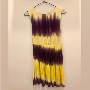 Purple & yellow tie dye dress
